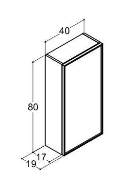 Dansani Luna Urban overskab - Højrehængslet - Natur eg/Sort ramme