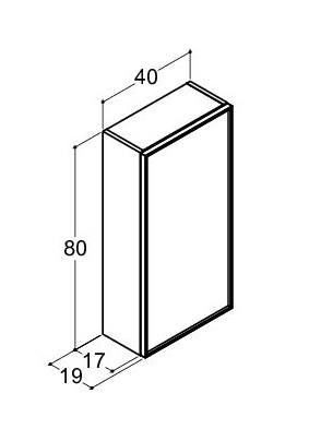 Dansani Luna Urban overskab - Højrehængslet - Sort eg/Sort ramme Dansani Luna Urban overskab - Højrehængslet - Sort eg/Sort ramme