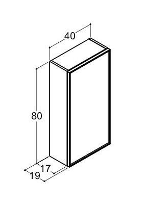 Dansani Luna Urban overskab - Venstrehængslet - Natur eg/Sort ramme