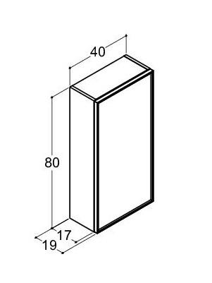 Dansani Luna Urban overskab - Venstrehængslet - Sort eg/Sort ramme