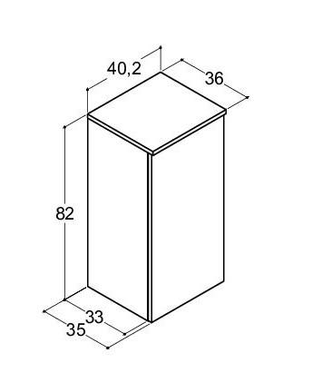 Dansani Luna Urban underskab 40 - Højrehængslet - Hvid mat