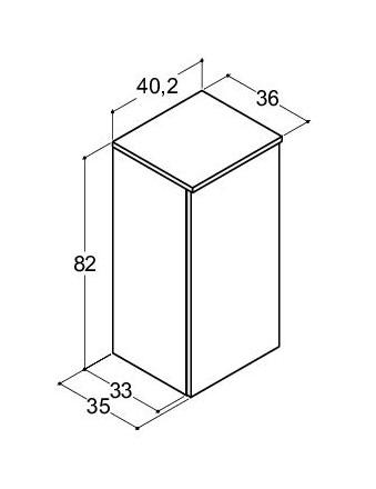 Dansani Luna Urban underskab 40 - Højrehængslet - Natur eg Dansani Luna Urban underskab 40 - Højrehængslet - Natur eg