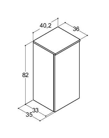 Dansani Luna Urban underskab 40 - Højrehængslet - Brun eg Dansani Luna Urban underskab 40 - Højrehængslet - Brun eg