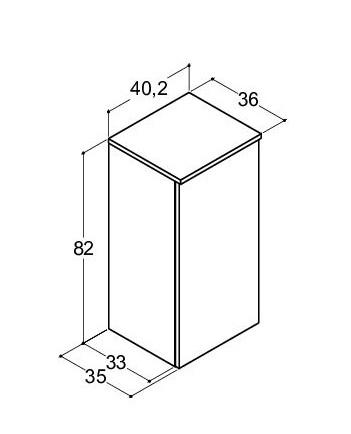 Dansani Luna Urban underskab 40 - Venstrehængslet - Grå mat