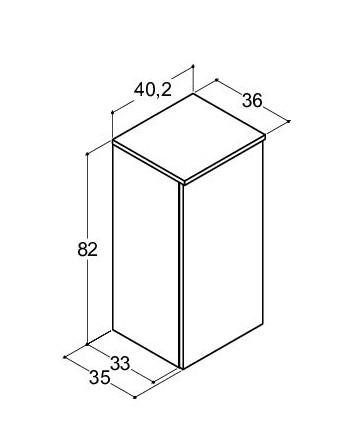 Dansani Luna Urban underskab 40 - Venstrehængslet - Natur eg Dansani Luna Urban underskab 40 - Venstrehængslet - Natur eg