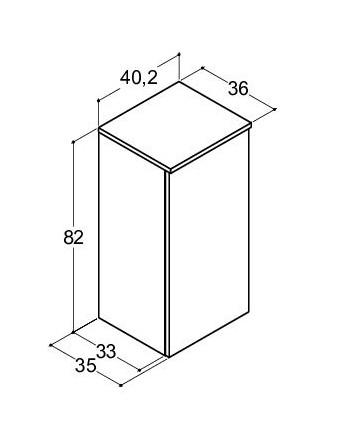 Dansani Luna Urban underskab 40 - Venstrehængslet - Sort eg Dansani Luna Urban underskab 40 - Venstrehængslet - Sort eg