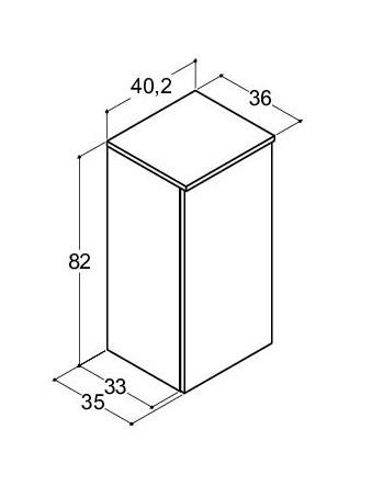 Dansani Luna Urban underskab 40 - Venstrehængslet - Varm eg Dansani Luna Urban underskab 40 - Venstrehængslet - Varm eg