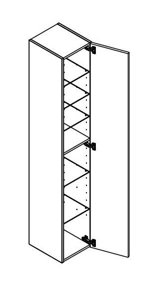 Dansani Luna Urban højskab 30 - Højrehængslet - Grå mat