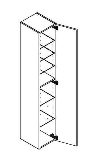 Dansani Luna Urban højskab 30 - Højrehængslet - Sort eg