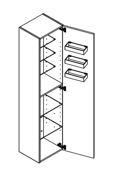 Dansani Luna Urban højskab 40 - Højrehængslet - Grå mat