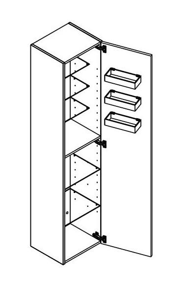 Dansani Luna Urban højskab 40 - Højrehængslet - Varm eg