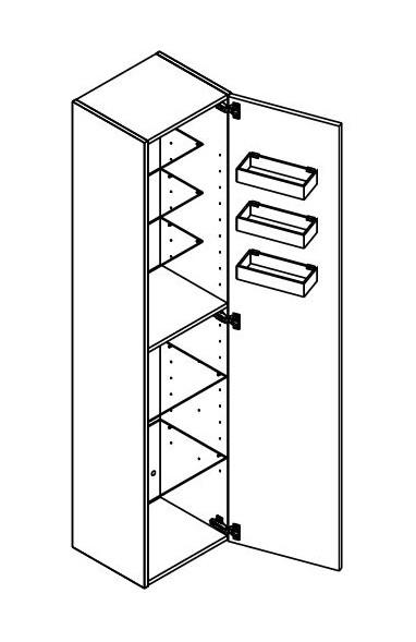 Dansani Luna Urban højskab 40 - Højrehængslet - Grå mat Dansani Luna Urban højskab 40 - Højrehængslet - Grå mat