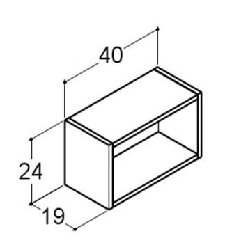 Dansani Luna åben hylde 40 x 19 cm - Hvid mat