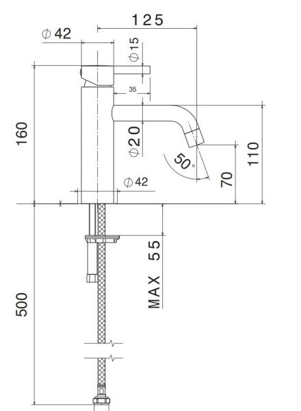 Cassøe Noba W4 håndvaskarmatur - Børstet kobber Cassøe Noba W4 håndvaskarmatur - Børstet kobber