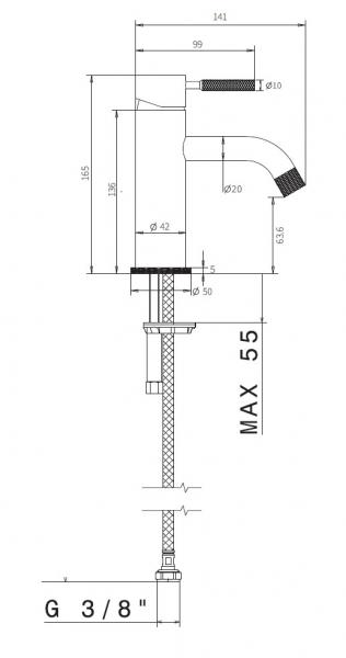 Cassøe Noba W6 håndvaskarmatur - Mat bronze
