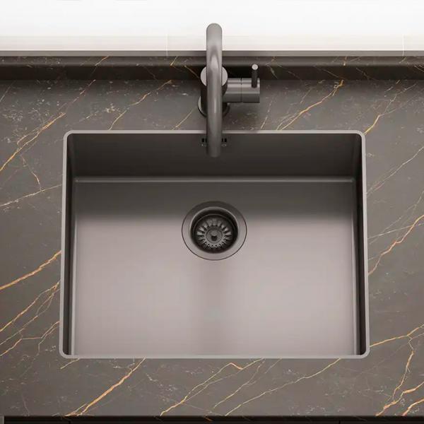 Lavabo Kubus 500 Soft Slim k&oslash;kkenvask - Dark bronze
