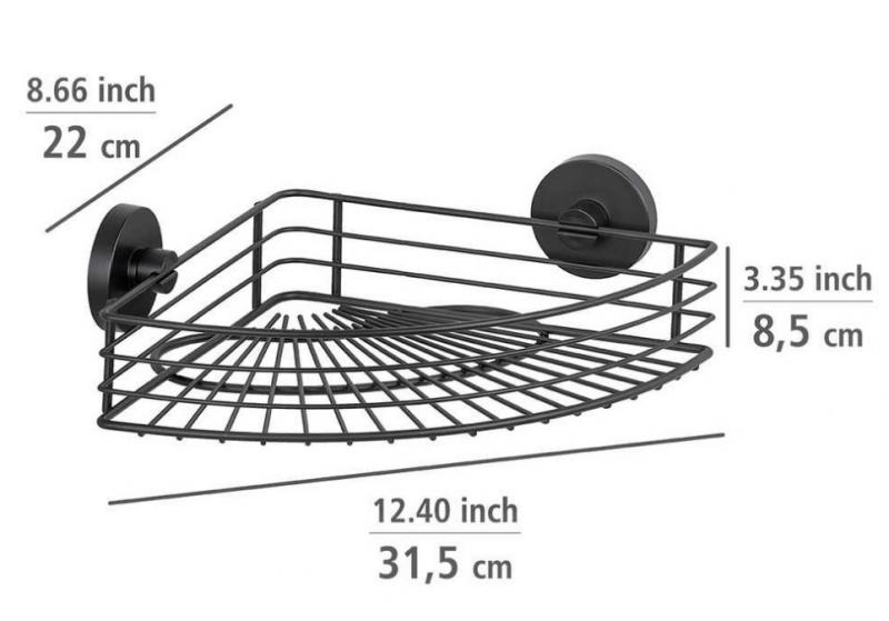Wenko Bari hjørnebrusehylde - Mat sort - Skruefri Wenko Bari hjørnebrusehylde - Mat sort - Skruefri