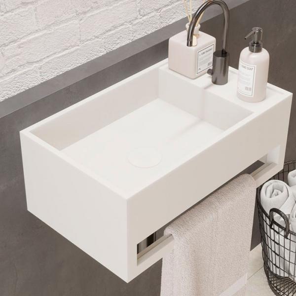 Ideavit Solidcube 50 håndvask m/håndklædeholder t/væg - 1 hanehul