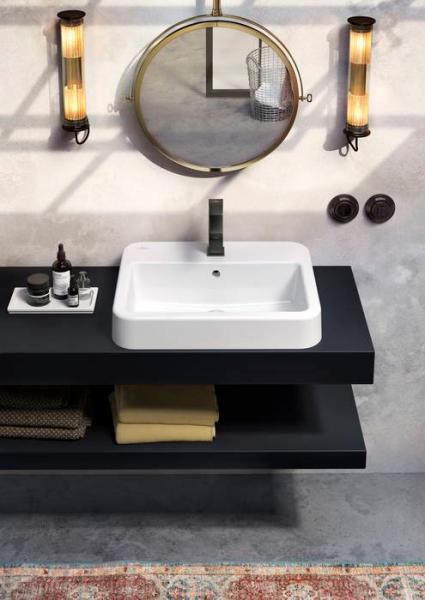 V&B Architectura 55 håndvask t/nedfældning - 1/3 hanehuller V&B Architectura 55 håndvask t/nedfældning - 1/3 hanehuller