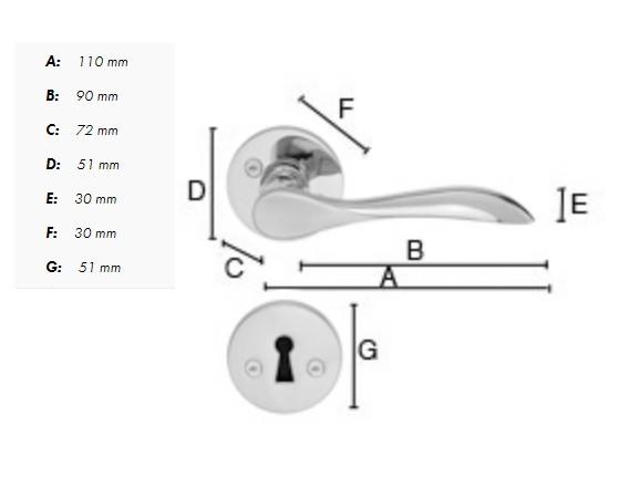 Beslagsboden indendørs dørgreb inkl nøgleskilt - Poleret messing - Sæt á 4 stk Beslagsboden indendørs dørgreb inkl nøgleskilt - Poleret messing - Sæt á 4 stk