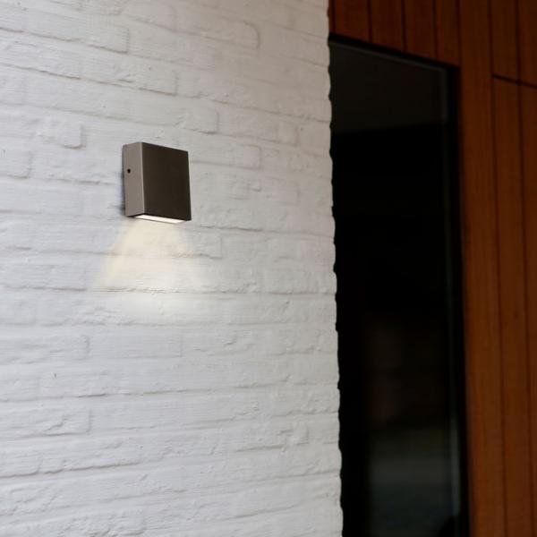Lutec Architectural Gemini XF udendørslampe til væg - Rustfrit stål