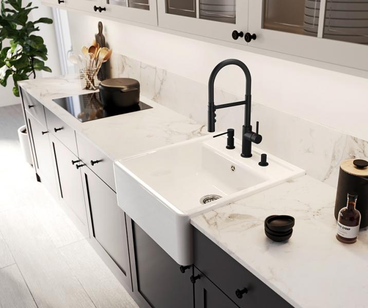 Blanco Panor 60 køkkenvask i porcelæn m/2 hanehuller - Krystalhvid Blanco Panor 60 køkkenvask i porcelæn m/2 hanehuller - Krystalhvid