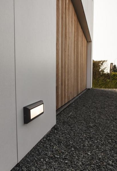 Lutec Architectural Helena udendørslampe til væg - 23 x 10 cm - Mat sort