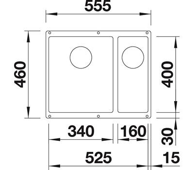 Blanco Subline 340/160-U køkkenvask - Venstre - Klippegrå