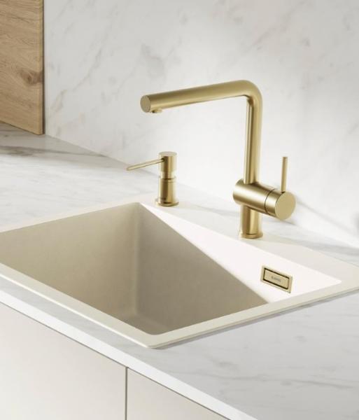 Blanco Naya 6 UX køkkenvask m/Linus køkkenarmatur - Satin gold/Soft white