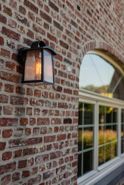 Lutec Tradition Kelsey udendørslampe til væg m/regnglas - Stor - Mat sort