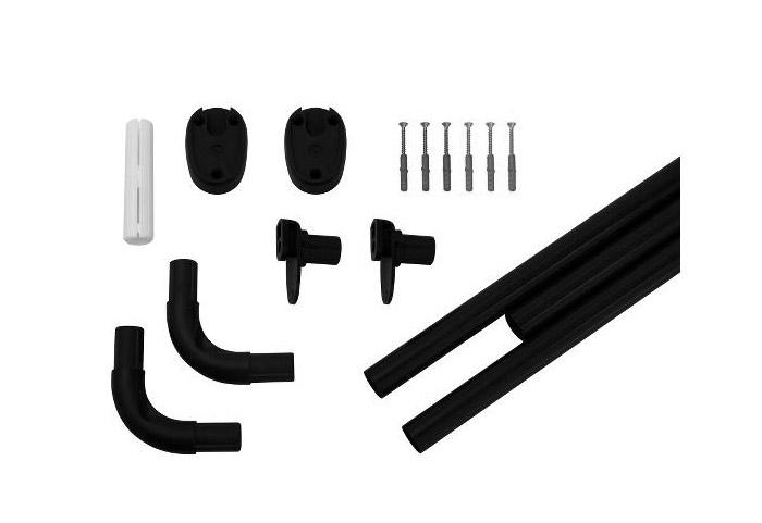 Ridder universal badeforhængsstang - 90 x 90 cm - Mat sort