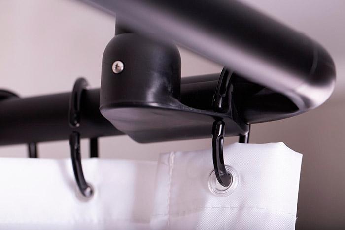 Ridder Wien loftstøtte t/badeforhængsstang - 50 cm - Mat sort