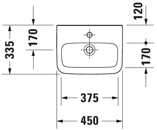 Duravit DuraStyle 45 håndvask t/væg - Uden overløb Duravit DuraStyle 45 håndvask t/væg - Uden overløb