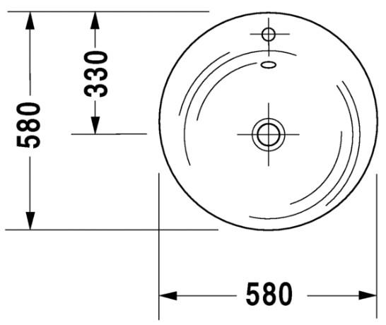 Duravit Starck 1 Ø58 håndvask t/møbel eller nedfældning - 1 hanehul Duravit Starck 1 Ø58 håndvask t/møbel eller nedfældning - 1 hanehul
