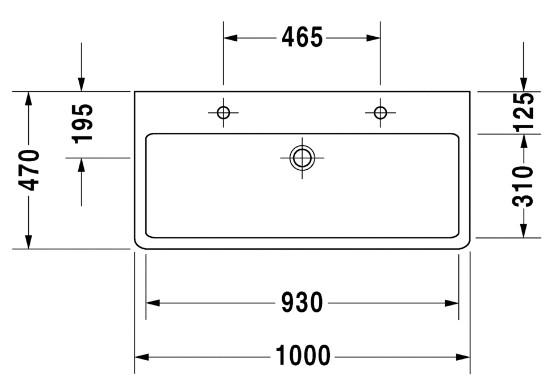 Duravit Vero 100 håndvask t/væg eller møbel - 2 hanehuller Duravit Vero 100 håndvask t/væg eller møbel - 2 hanehuller