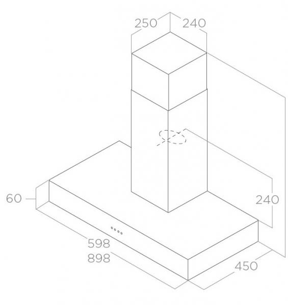 Eico Spot NG 60 IX emhætte til vægmontering - Rustfrit stål Eico Spot NG 60 IX emhætte til vægmontering - Rustfrit stål