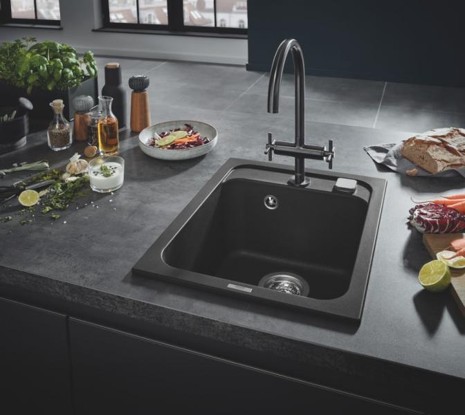 Grohe K700 køkkenvask i komposit - Sort granit Grohe K700 køkkenvask i komposit - Sort granit