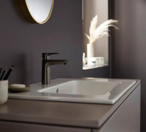 Hansgrohe Talis E 110 håndvaskarmatur u/bundventil - Børstet sort krom Hansgrohe Talis E 110 håndvaskarmatur u/bundventil - Børstet sort krom