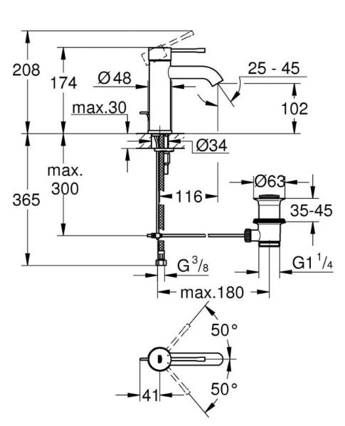 Grohe Essence & Bau håndvaskpakke - Børstet Cool Sunrise