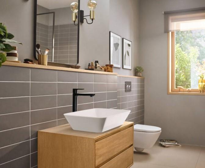 Hansgrohe Rebris E 240 håndvaskarmatur m/Coolstart og løft-op bundventil - Mat sort