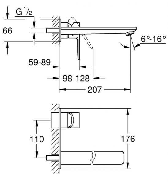 Grohe Lineare New L armartur til indbygning - Krom Grohe Lineare New L armartur til indbygning - Krom