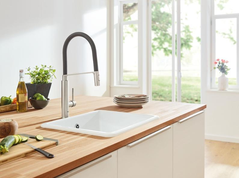 Grohe Concetto køkkenarmatur m/profi-bruser - Krom/sort Grohe Concetto køkkenarmatur m/profi-bruser - Krom/sort