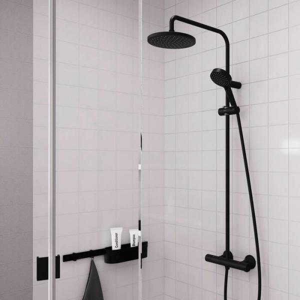 hansgrohe Vernis Blend EcoSmart showerpipe Ø200 - Mat sort