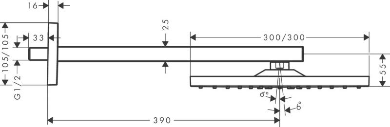 Hansgrohe Raindance E 300 hovedbruser til væg - Hvid mat Hansgrohe Raindance E 300 hovedbruser til væg - Hvid mat