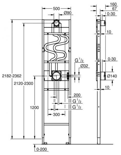 Grohe SmartControl 310 komplet brusesystem m/Shower Frame - Firkantet Grohe SmartControl 310 komplet brusesystem m/Shower Frame - Firkantet