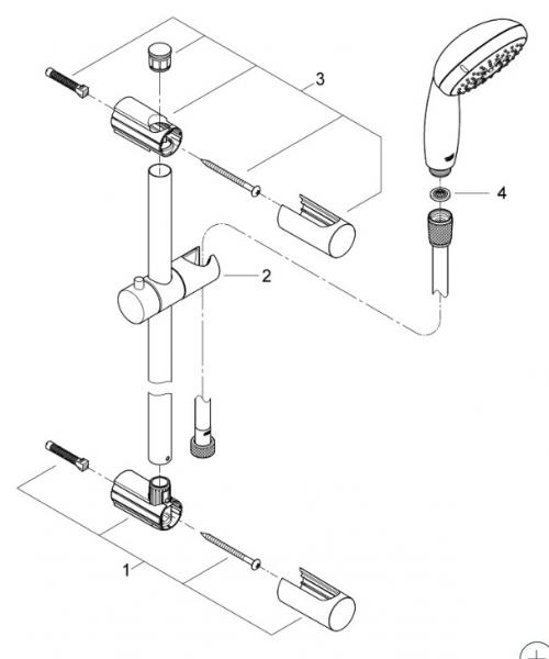 Grohe Vitalio Start 100 brusesæt - Krom Grohe Vitalio Start 100 brusesæt - Krom