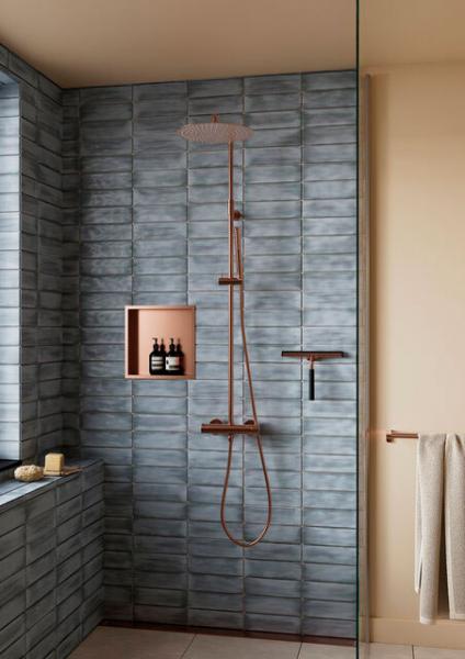 Damixa Zen badeværelseshylde til indbygning - Firkantet - Børstet kobber Damixa Zen badeværelseshylde til indbygning - Firkantet - Børstet kobber