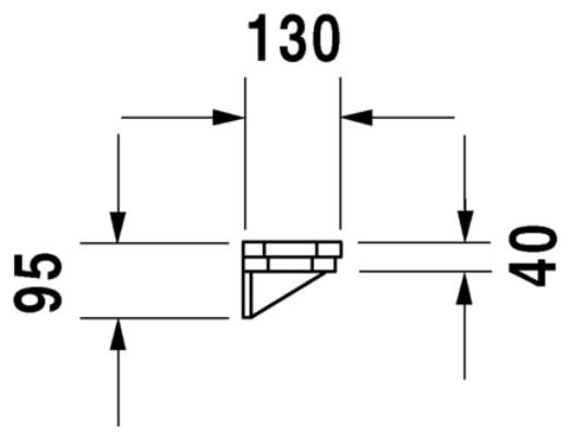 Duravit 1930 hylde i porcelæn 650mm Duravit 1930 hylde i porcelæn 650mm