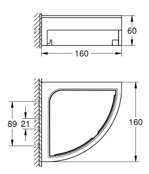 Grohe Start Cube brusekurv til hjørne - Krom Grohe Start Cube brusekurv til hjørne - Krom