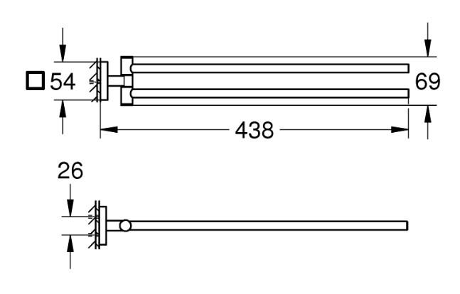 Grohe Start Cube dobbelt svingbar håndklædeholder - Supersteel Grohe Start Cube dobbelt svingbar håndklædeholder - Supersteel